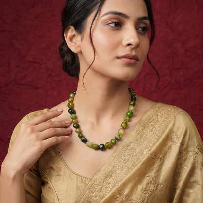 Green Stone Beaded Necklace BNK05