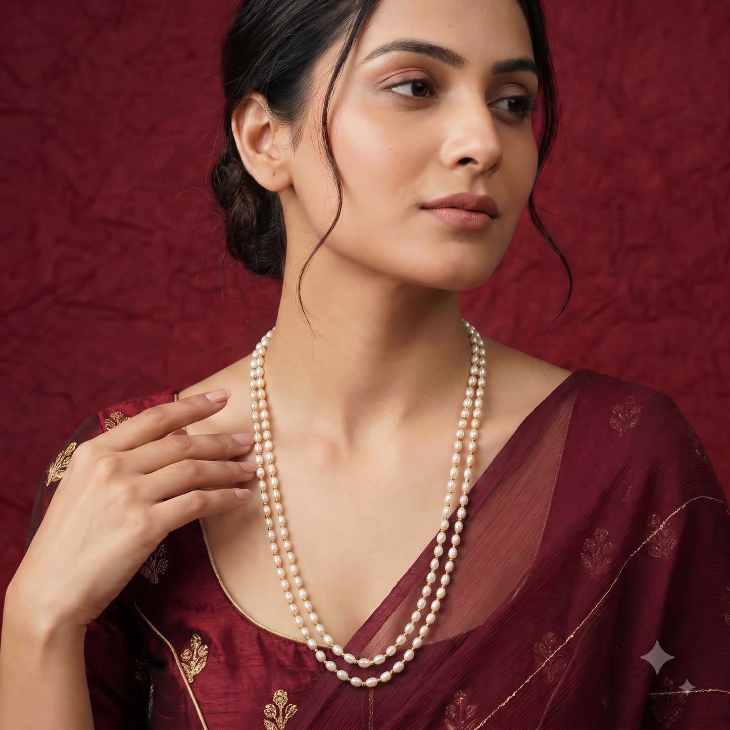 Long Pearl Chain Necklace LC01