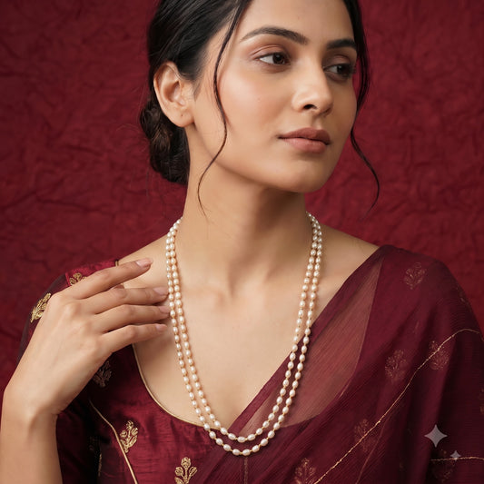 Long Pearl Chain Necklace LC01
