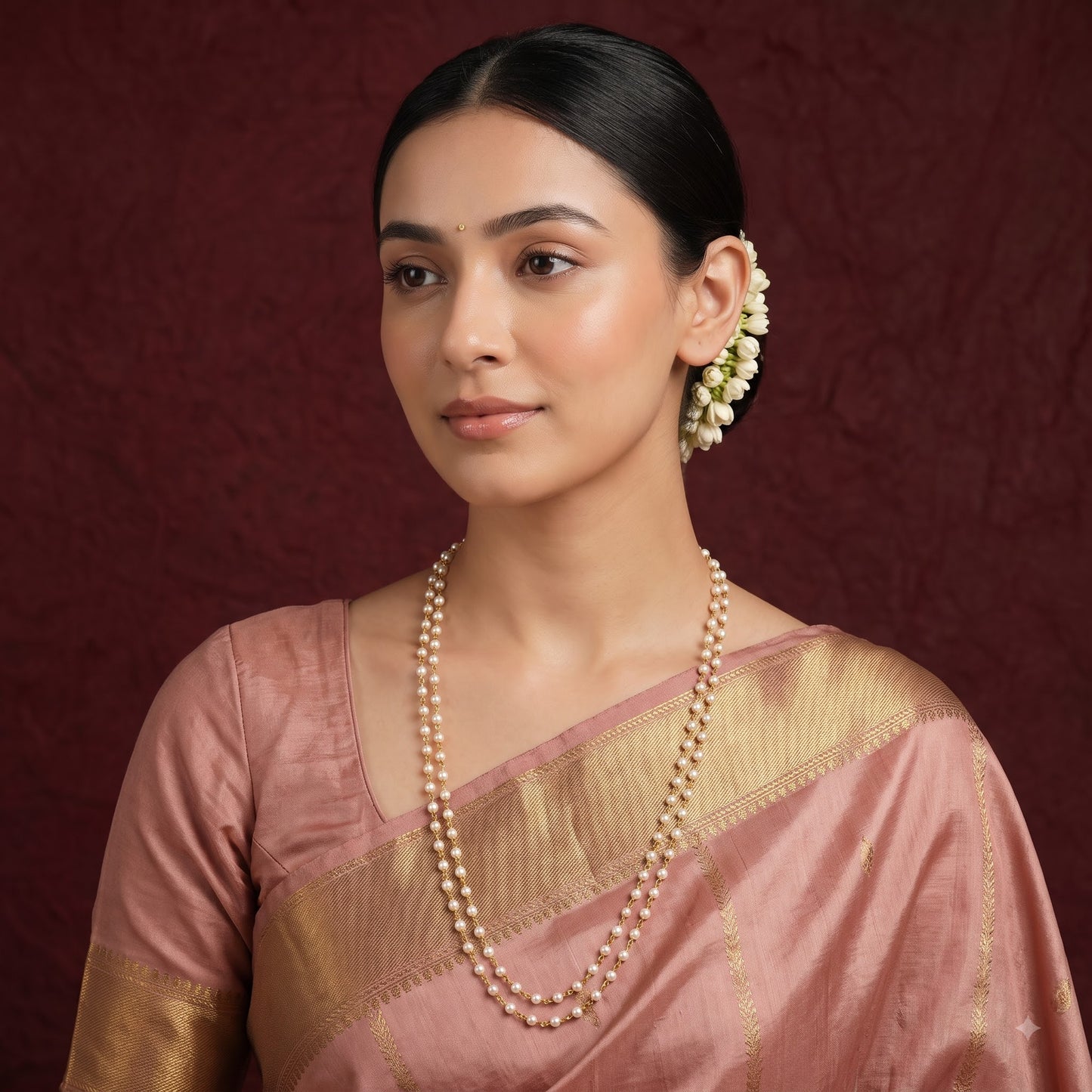 Pearl Double Strand Gold-Tone Chain Necklace LC18