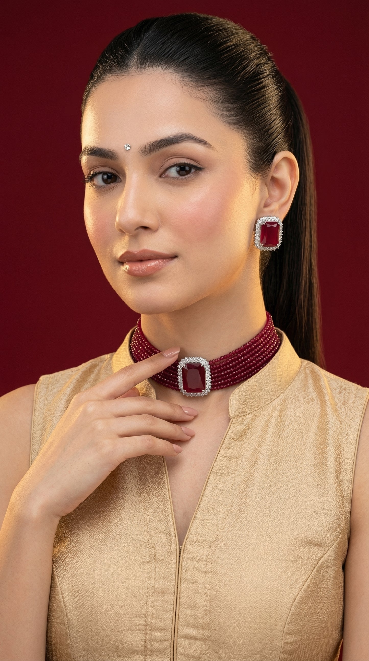 Choker & Stud Earring Set